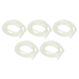 PATIKIL 4mm ID Glow Tube Deep Sea Fishing, 5Pcs 16.4 Ft/5M Soft Silicone Luminous Tube Angling Glow in The Dark Tubing Sleeve Fishing Tool for Fishing Rigs, White