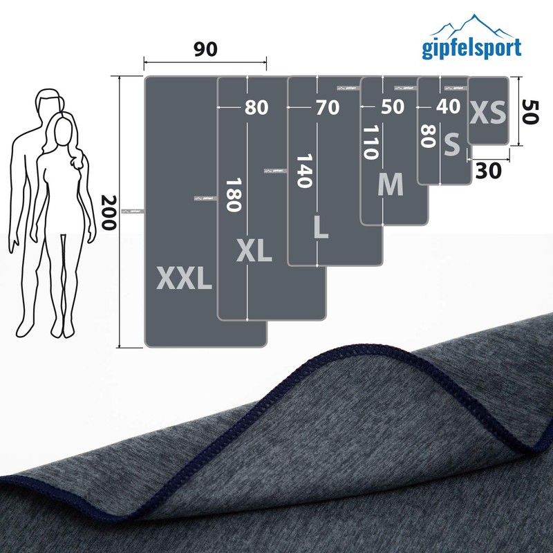 gipfelsport Microfibre Towel, 1 x M (110 x 50 cm),