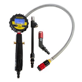 Power Tank HD Tire Inflator Gauge - 150 psi Digital - Multiple Chucks, 2 ft Hose, Ventoso Body