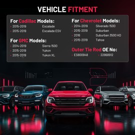 BDFHYK Front Outer Tie Rod End Compatible with Chevy 2015-2019 Silverado Suburban 1500 3500 Tahoe,Compatible with GMC Yukon XL Sierra 1500,Escalade ESV Replacement for ES800948