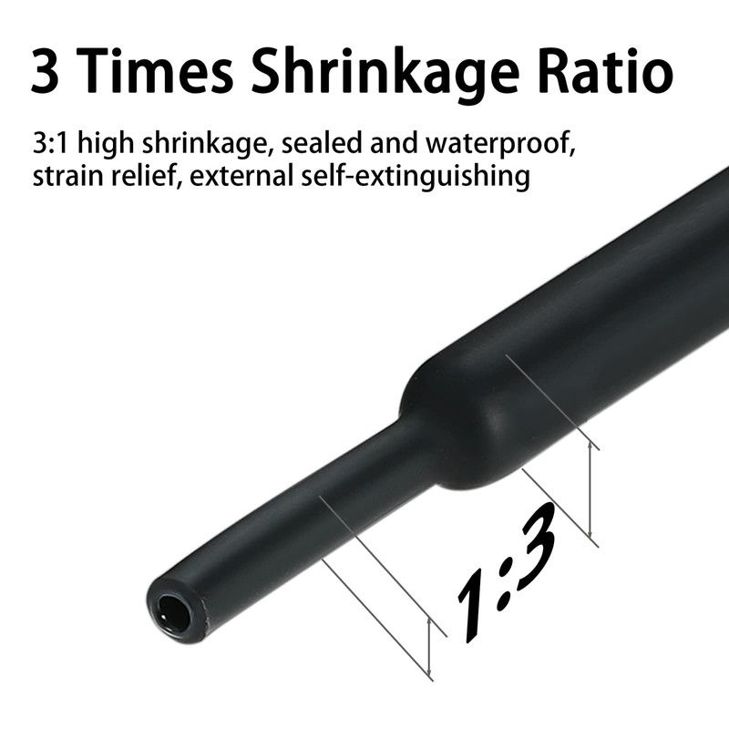 ALEKOR 10 Sizes 505 Pieces Large Adhesive Heat Shrink Tubing
