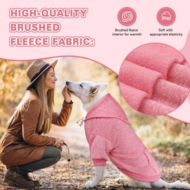 Dog Sweaters & Hoodies - Soft Fleece Sweatshirt with Pocket - Small Dogs & Puppies (Pink & XS)