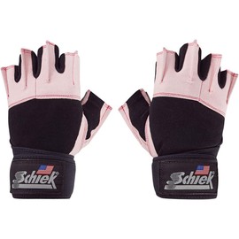 Schiek Sports Platinum 3/4 Finger Wrist Wrap Lifting Gloves - S/M - Pink/Black