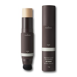 OBgE Natural Cover Foundation #25 (Sand, 0.5oz) - Stick Foundation with Brush for Flawless Skin Tone Correction and Coverage. Long-Lasting Wear for Daily Use.