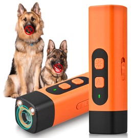 zhongko Ultrasonic Dog Repeller Bark Shield Anti Barking Device for Dogs 2-in-1 Handheld Dog Bark Deterrent Device with LED LightAnti-Bark Device Indoor and Outdoor