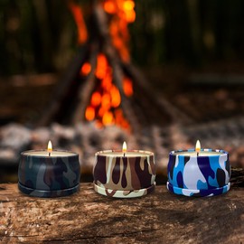 3 Pack Strong Small Citronella Candles Outdoor, 2.5oz, Green, 24 Hours, Repelling Scented Candles 100% Soy, for Patio Decor, Camping Accessories, Outside Table Decor