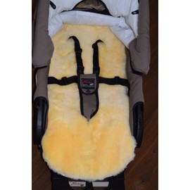 Naturasan Kinderwagen-Einlage echt Lammfell, Baby Lammfell-Auflage, Sitzeinlage, Universalgröße für Kinderwagen, Buggy, ca 74 x 35 cm, warmes echtes medizinsches Schaffell, Liner-02