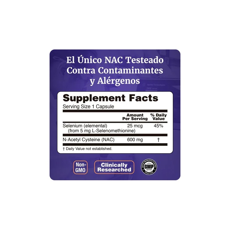 Nac 600mg | Antioxidante Anti Radical Libre | 250 Caps