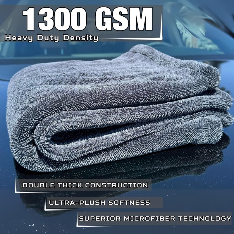 WEST BROS Extra Large Car Drying Towel 40"x24", 1300 GSM