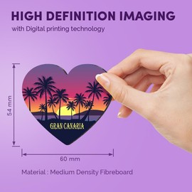 1x Heart MDF Magnet 6cm - Gran Canaria Spain Beach Resort - Fridge Locker Office Whiteboard Toolbox #61078