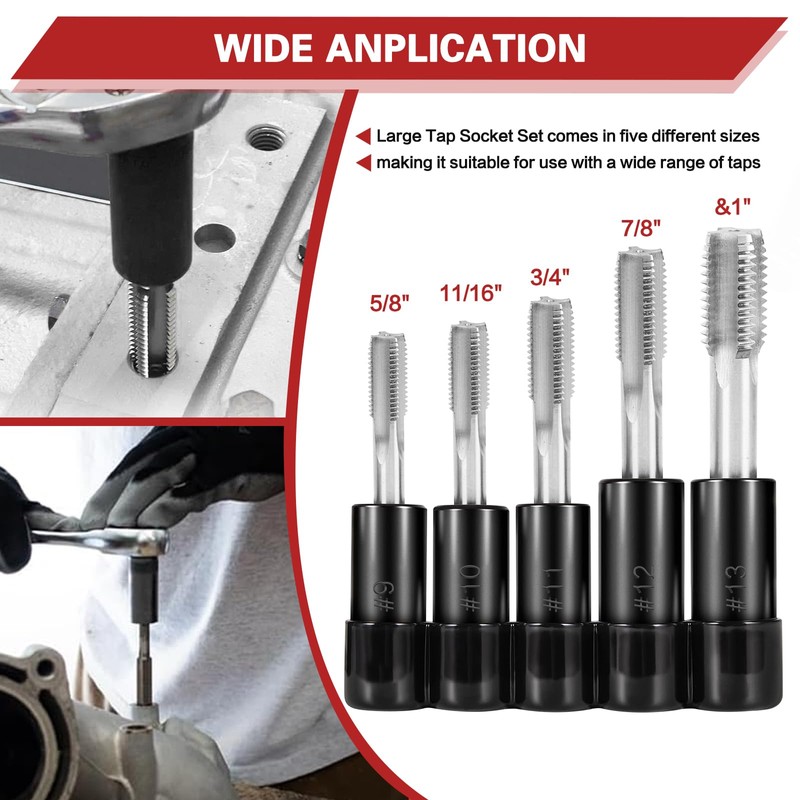 71670 Tap Socket Set, 5Pcs Fits 5/8", 11/16", 3/4", 7/8",