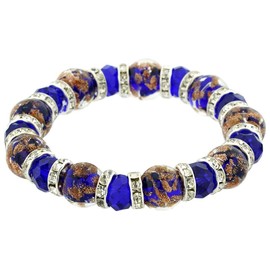 GlassOfVenice Murano Glass Symphony Stretch Bracelet - Blue