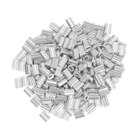 Saluaqui 400 Piezas Mangas de Conector de Línea de Pesca, Mangas de Engarzado de Aluminio de Fijación de Doble Orificio Tubo de Cobre Conector de Cuerda de Alambre para Aparejos