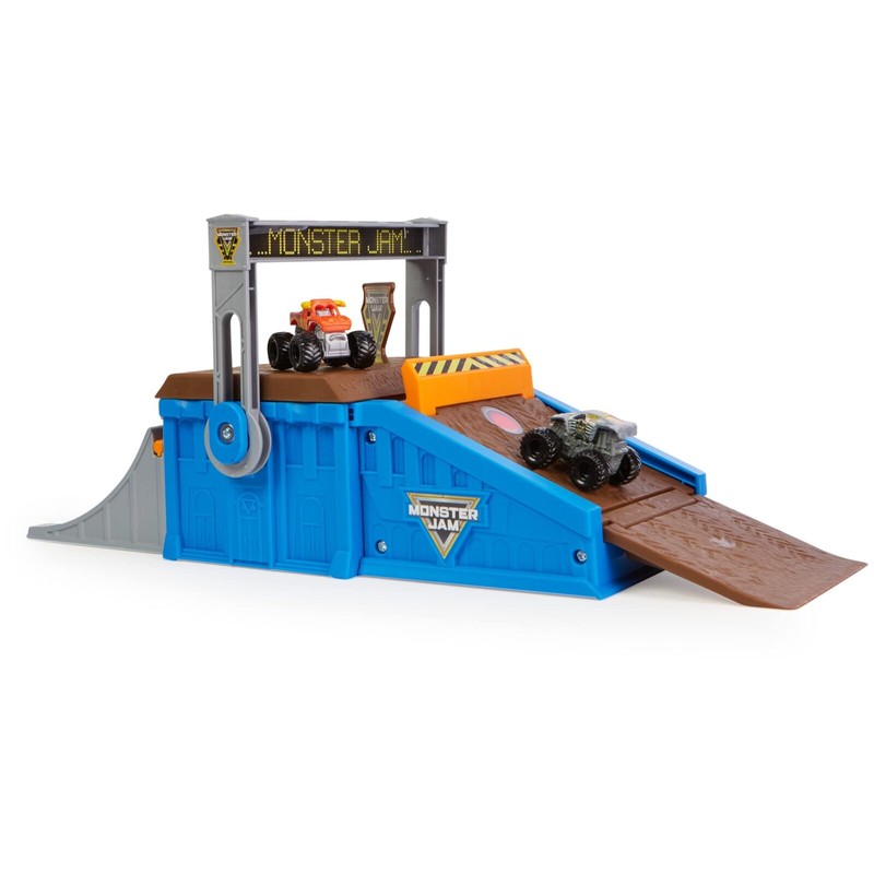 Monster Jam Mini Freestyle Flip Arena Toy Set with 2
