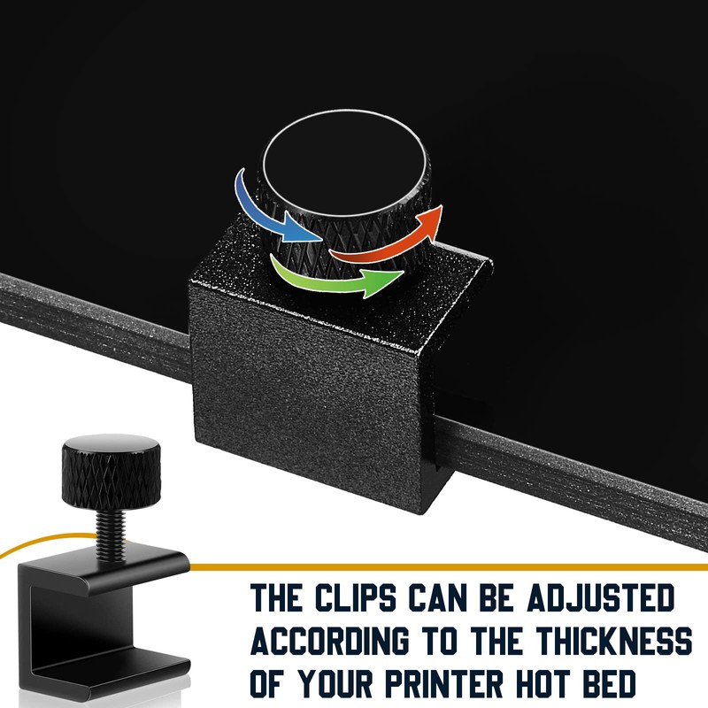 3D Printer Glass Bed Clips Clamps Adjustable Fixed Clips Compatible