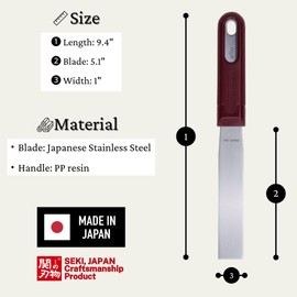 ALLEX Japanese Putty Knife 1" for Art and Paint, Flexible Japanese Stainless Steel Blade, Heavy Duty Full Tang Handle, Made in JAPAN