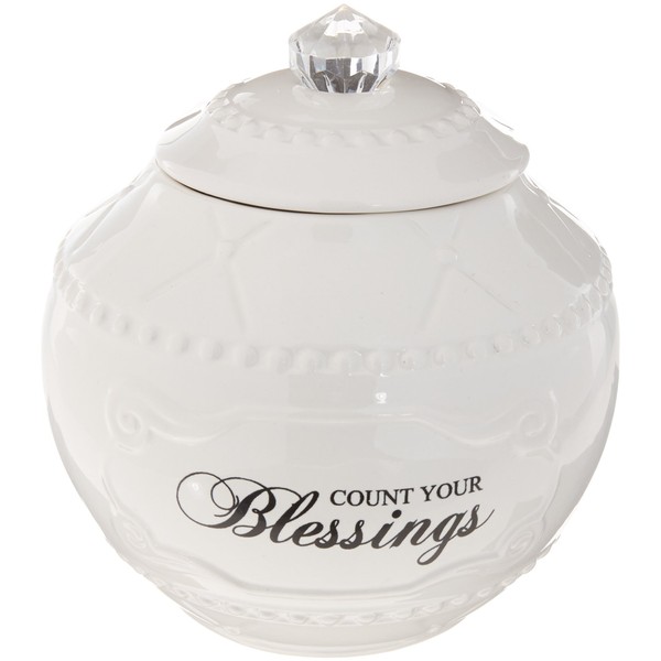 Young's Ceramic Jar with 36 Blessings, 6.75-Inch