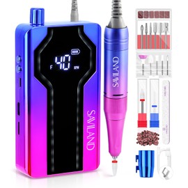SAVILAND Nail Drill Professional: 40000RPM Nail Drill Machine 2024 Portable Nail Drill Faster Removal Acrylic Nails & Large Battery Capacity for Nail Art, Pedicure Manicure Home Nail Salon