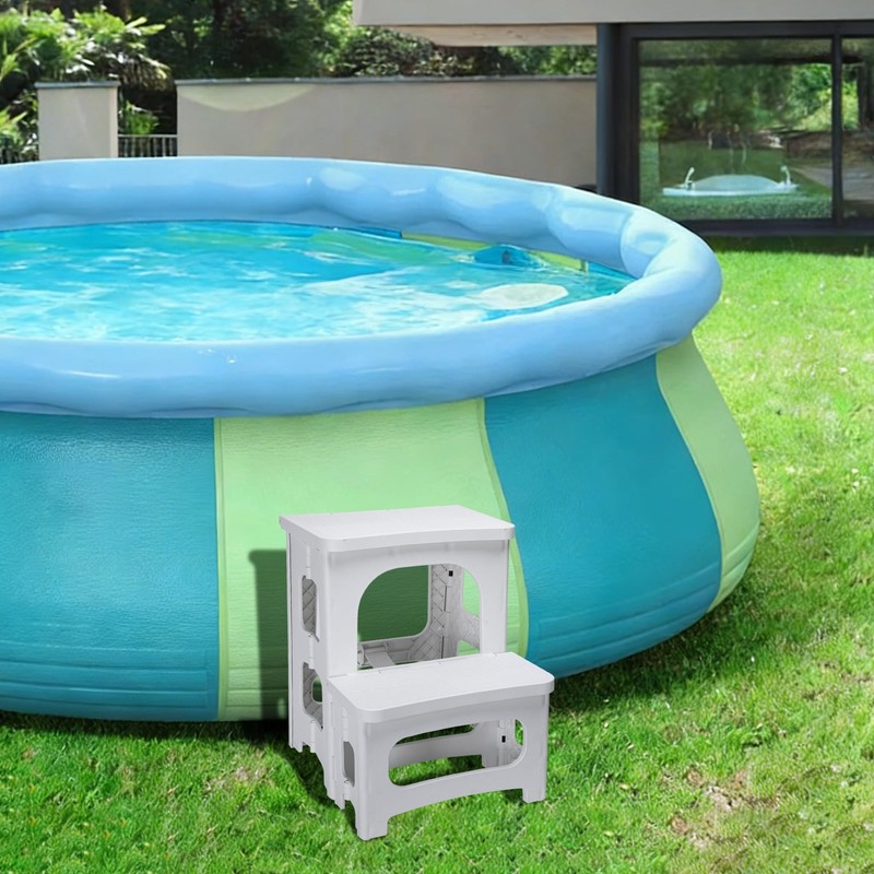Foldable Spa Hot Tub Steps, Non-Slip 2 Step Stool Pool