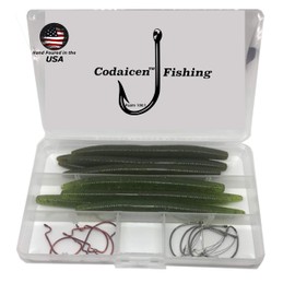 Soft Stick Wacky Worms Salted 5 Inch - Neko/Senko Style, Soft Stick Worms - Hand-Poured In USA – Great For Texas Rig, Carolina Rig - Ideal for Wacky Worm style Bass Fishing (10 Watermelon/GrnPumpkin)