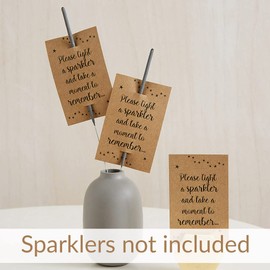 ANGEL & DOVE 25 Kraft Funeral Favour Sparkler Cards - Memorial, Celebration of Life (Sparklers Not Included)