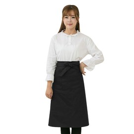 Autuki C1 Simple Apron with Pockets, Cafe-Style Apron, For Work, Gardening, Wrinkle Resistant, Adjustable, Solid Color, Stylish, Childcare Workers, Easy to Move In, Waist Tie, Unisex, 10 Colors
