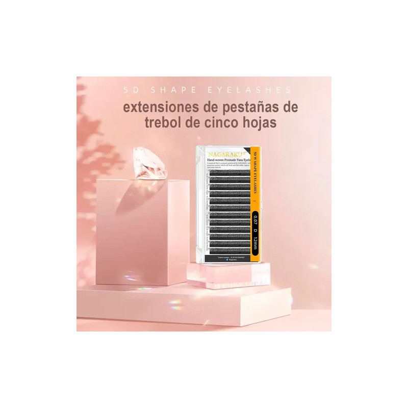 Nagaraku Extensiones De Pestañas 5d W Shape 8-15mm Mix