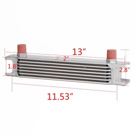 G-PLUS AN10-10AN Universal 7 Row Racing Engine Transmission Oil Cooler Aluminum Oil Cooler Kit