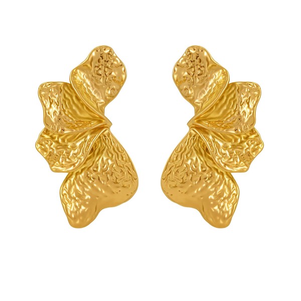18K Gold Plated Floral Earrings for Women - Lightweight Dainty