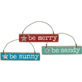 Coastal Christmas Ornament Set, Cottagecore Beach House Decorations, Farmhouse Decor for Tree - Be Merry Sunny Sandy by Christmas Market Ornaments