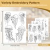 DOODLREAM 16Pcs Jellyfish Embroidery Pattern Stabilizers, 21 x 29.7cm Ocean