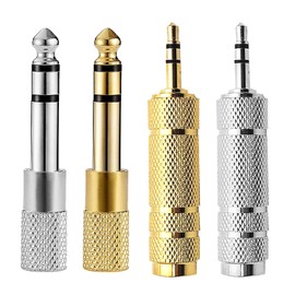 ZEACCT 4 Pack Headphone Adapter Jack, Headphone Audio Jack Adaptor, Gold Plated Headphone Adapter, Headphone Audio Converter, for mobile phones, computers and other devices – Gold, Silver