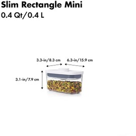 OXO Good Grips POP Container - Airtight Food Storage - 0.4 Qt Rectangle (Set of 4) for Baking Soda and More