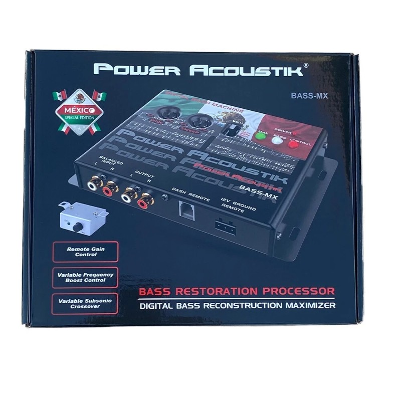 Power Acoustik Bass-MX Mexico Flag Digital Bass Restoration Car Audio