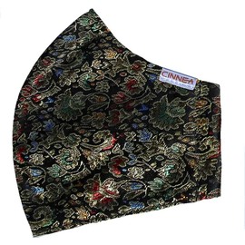 CINNEA® Black Blossom Adjustable Mouth Guard Community Mask Mask with 2 Wearing Styles + Free Storage Bag