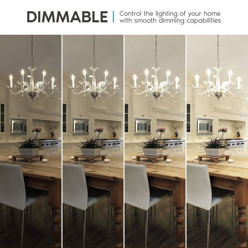 LUXRITE Vintage Candelabra LED Bulb 60W Equivalent, 550 Lumens, 4000K