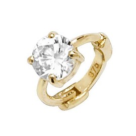 Beautiful 9ct Gold Ladies Single Cartilage Hoop Earring with Cubic Zirconia/CZ - 5mm*3mm WJS25959