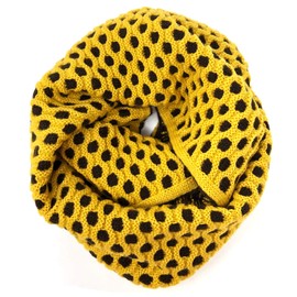 Wrapables Dottie Infinity Acrylic Knit Scarf Winter Circle Scarf, Yellow/Brown