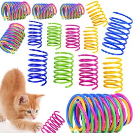 Cat Spring Toys, Interactive Cat Toys Spiral Springs to Kill Time and Keep Fit Cats Creactive Toy for House Cats Swatting, Hunting Kitty Exercise Play Toys for Indoor Cats (100PCS Cat toys)