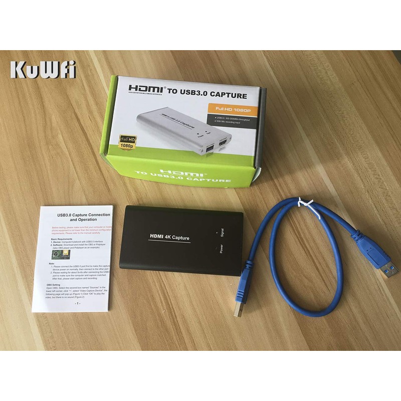 KuWFi HD 4K Video Capture Device Card HDMI to USB3.0