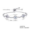 Tennis Bracelet, Women's 18K Gold Zirconia Bracelet, Blue + White