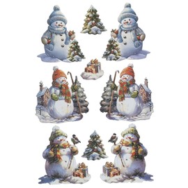 Ideen mit Herz Sticker sheet 3D relief stickers, high-quality embossed with 3D effect, DIN A4 sheet with various motifs (cheerful snowmen)