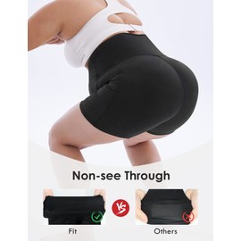 HOFISH Women's Maternity Biker Yoga Shorts Over The Belly Maternity Bike Shorts with Pockets