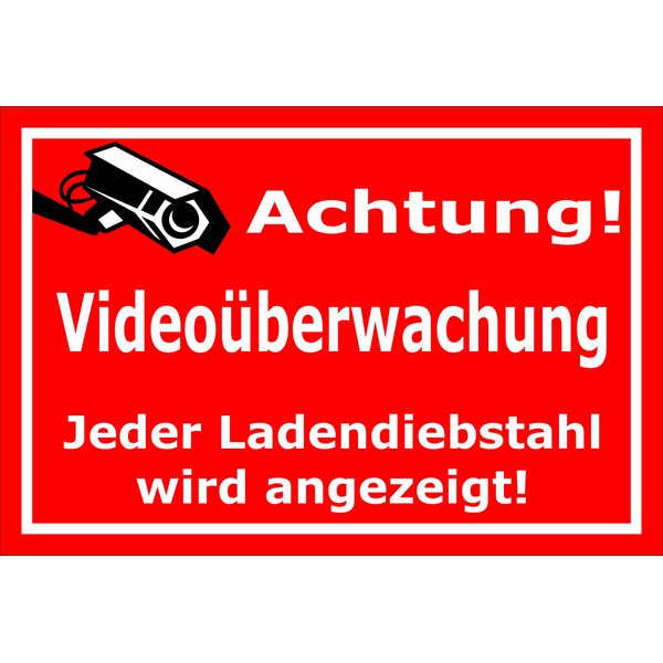 Melis Folienwerkstatt Sticker – Video Surveillance – 30 x 20