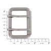 B7348 1 3/4" Nickel Matte, Double Prong Roller Buckle, Solid