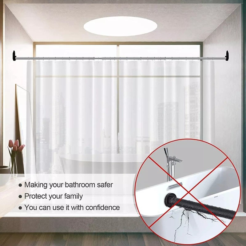 +Mu 2 Soporte De Barra Adhesiva De Cortina De Baño