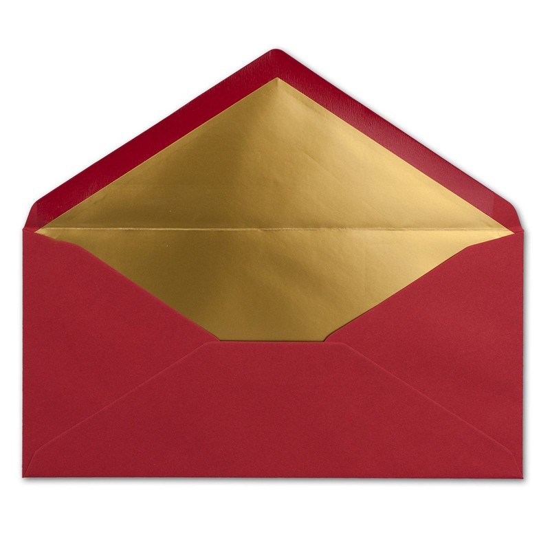 Envelopes size DIN Long, gummed, wet seal, Gold / Silver