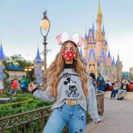 DRESHOW Mouse Ears Bow Headbands Glitter Party Decoration Cosplay Costume for Women