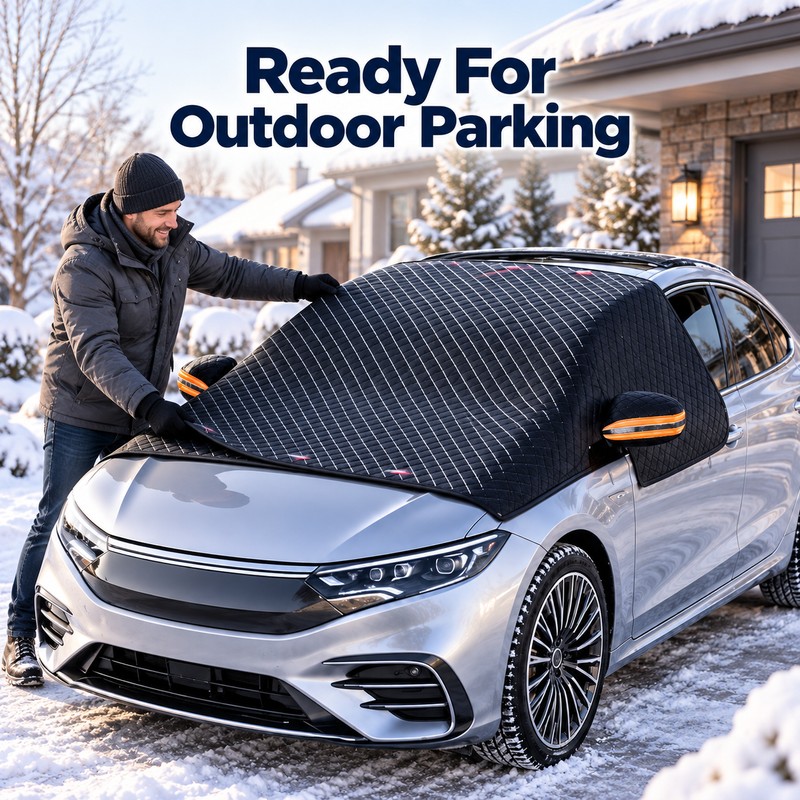 Car Windshield Snow Cover with Side Mirror Covers & Elastic