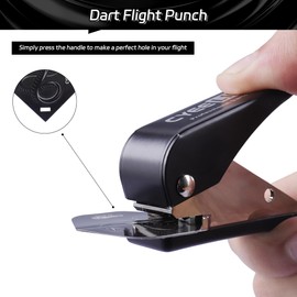 CyeeLife Dart Flight Hole Punch with 100 Metal O Rings, Dart Accessories, Brand Quality (Black)